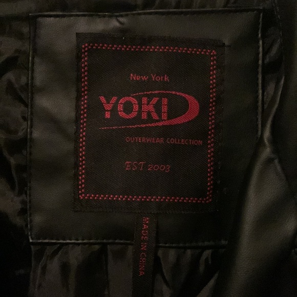 Faux leather jacket with black and red plaid print - Picture 4 of 6